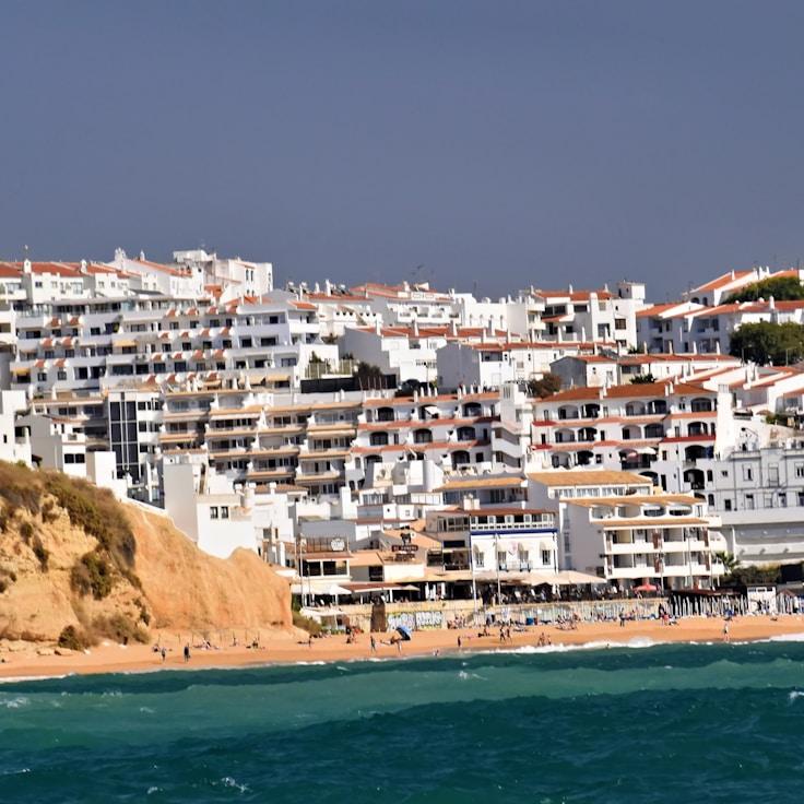 Entertainment zone at night in United States